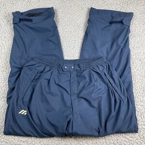 MIZUNO Lined Track Pants Mens XXL Blue Zip Ankle Vented Drawstring Pockets